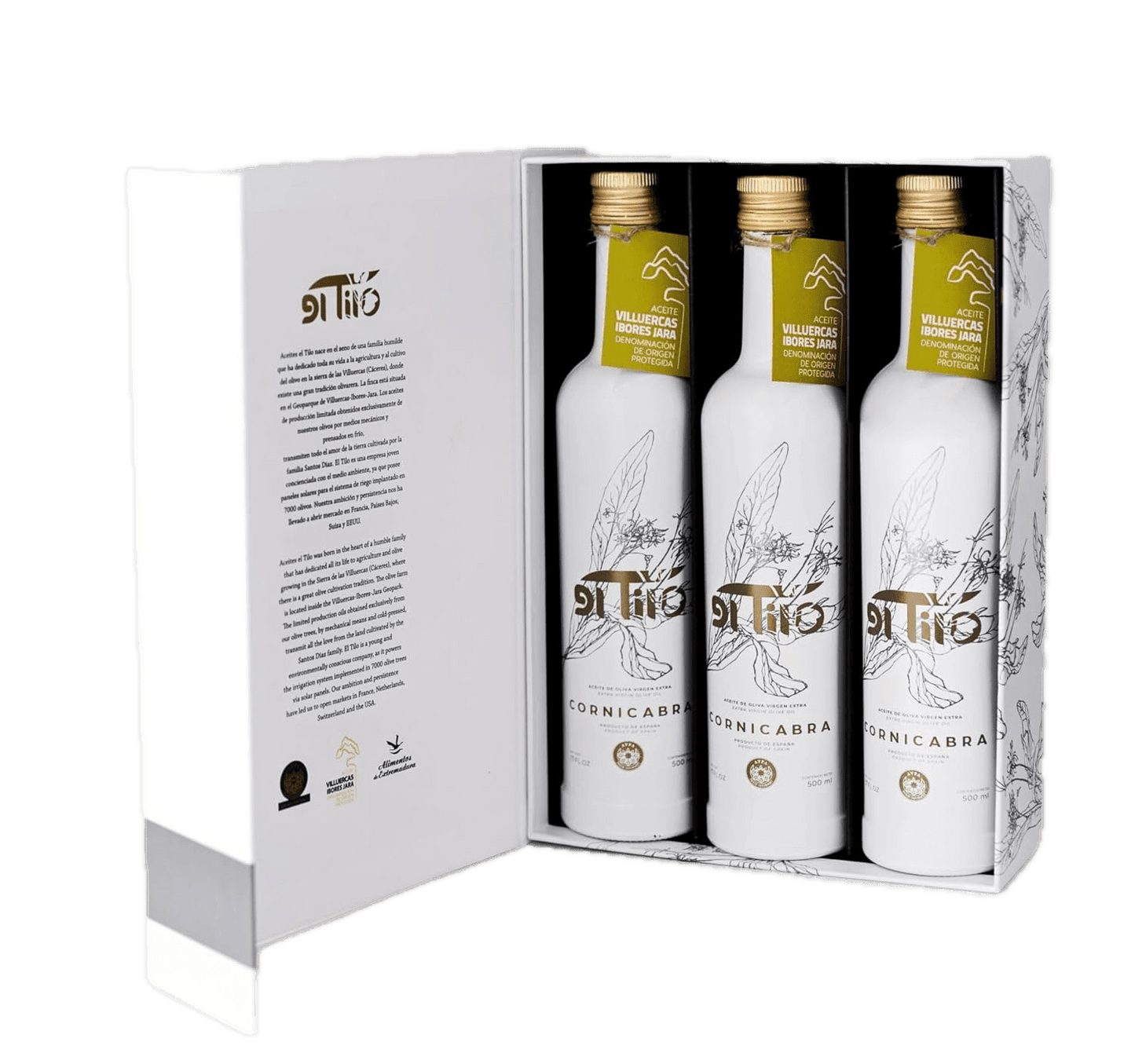 El Tilo Extra Virgin Olive Oil 3x500ml (16.9oz) Bottles in Gift Box - Iberian Ham Express