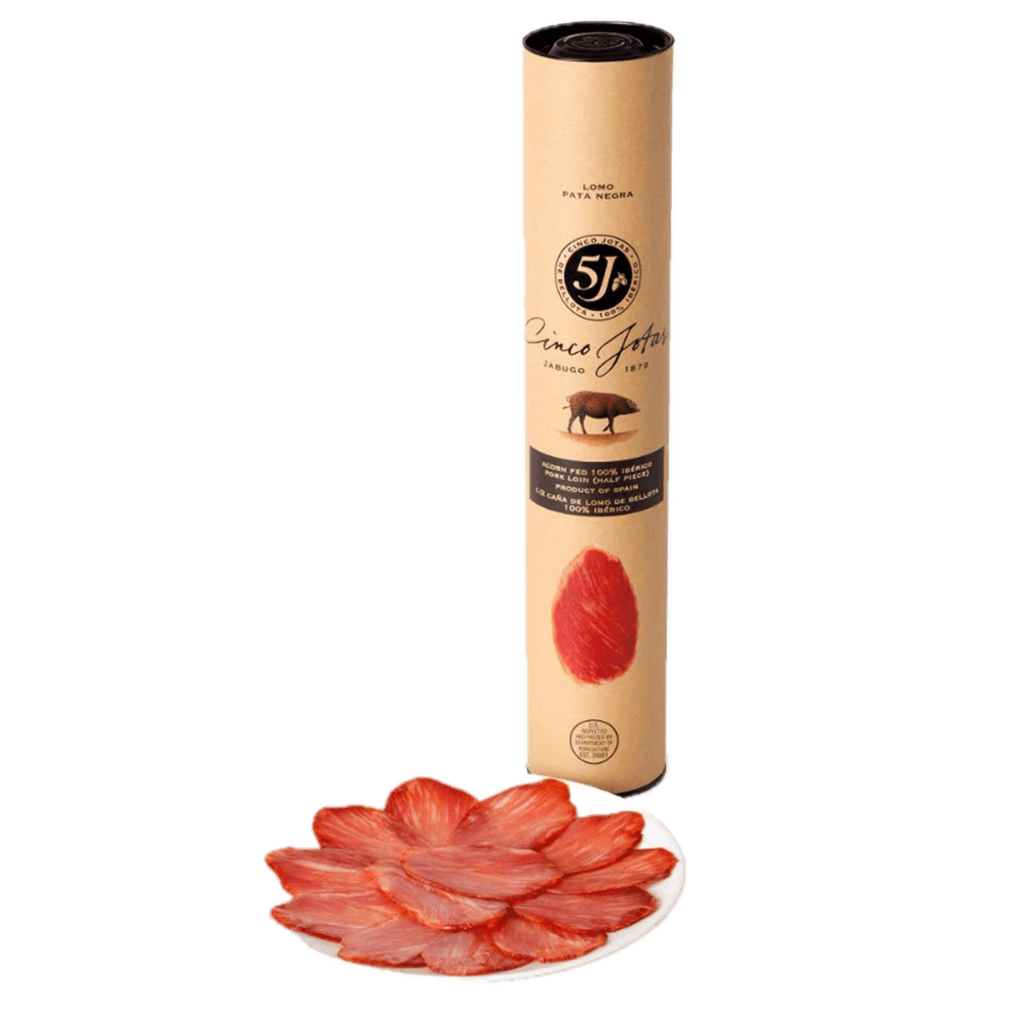 Loin Lomo Iberico Bellota Cinco Jotas - 1 lb / 454 g - Free-Range Pork in Gift Packaging - Iberian Ham Express