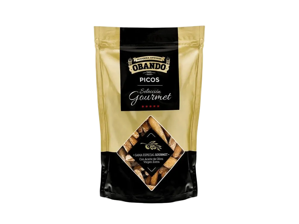 Obando Picos Gourmet Spanish Breadsticks - Selección Gourmet Doypack with Extra Virgin Olive Oil