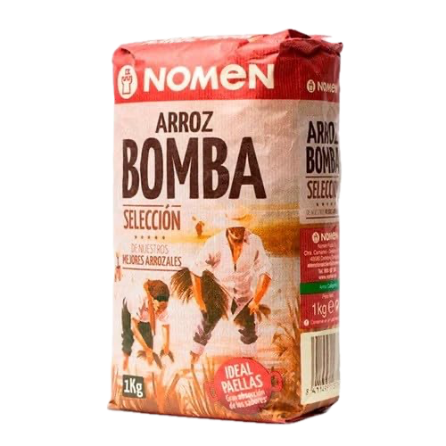 Nomen Bomba Rice, Premium 1 kg (2.2 lb) Bag | Ideal for Paellas & Traditional Spanish Dishes, Short-Grain, Authentic Flavor, Gourmet Rice for Cooking (One Pack, 1, Count)