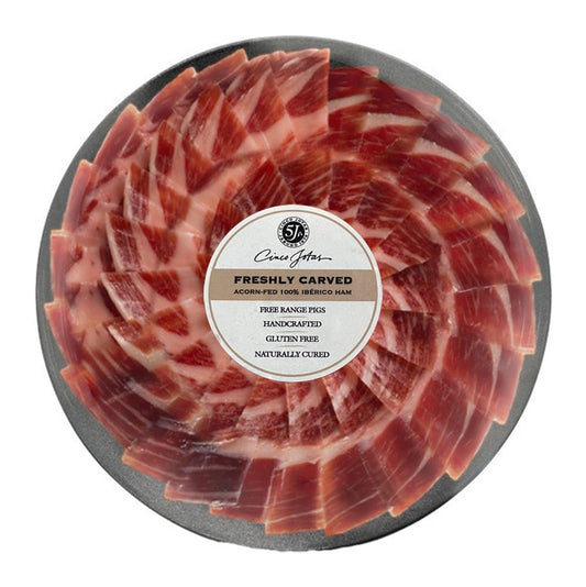 Cinco Jotas 5J 100% Iberico Acorn-Fed Ham, 2.5 oz - Gourmet Spanish Delicacy, Handcrafted, Naturally Cured, Gluten-Free, Authentic Jamón Iberico Perfect for Tapas & Charcuterie