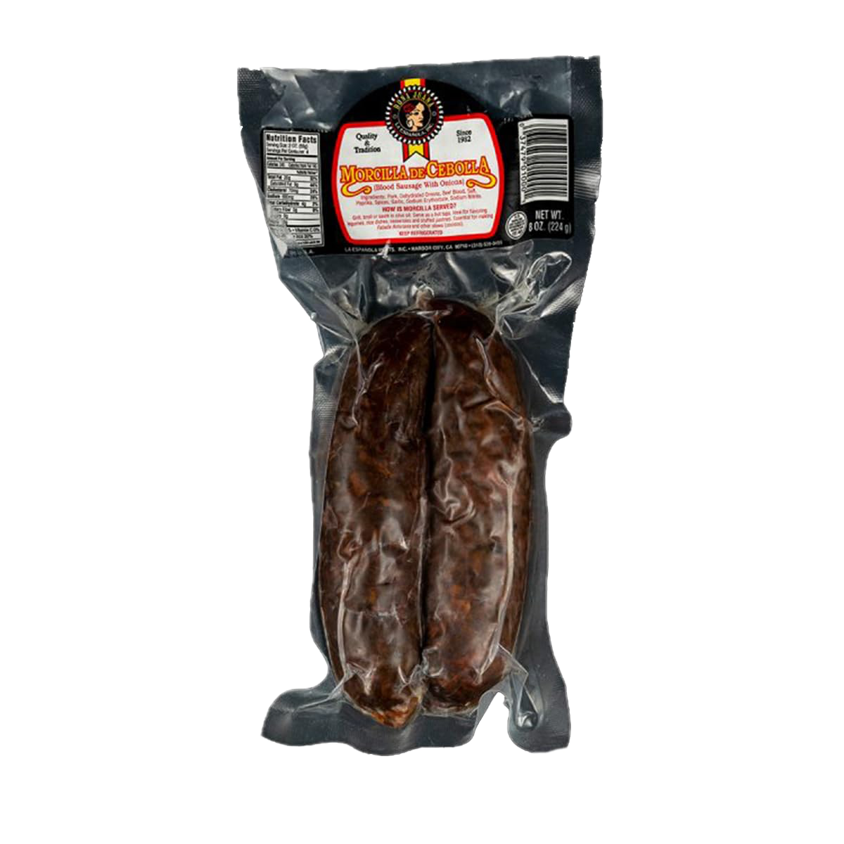 Morcilla de Cebolla, 8 oz | Spanish-Style Blood Sausage with Onion, Authentic Flavor, Gluten-Free, Perfect for Tapas & Cooking