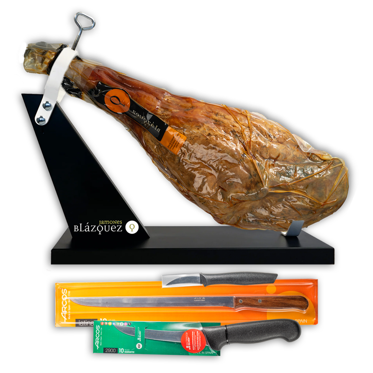 Blázquez Ibérico whole ham with stand and knife